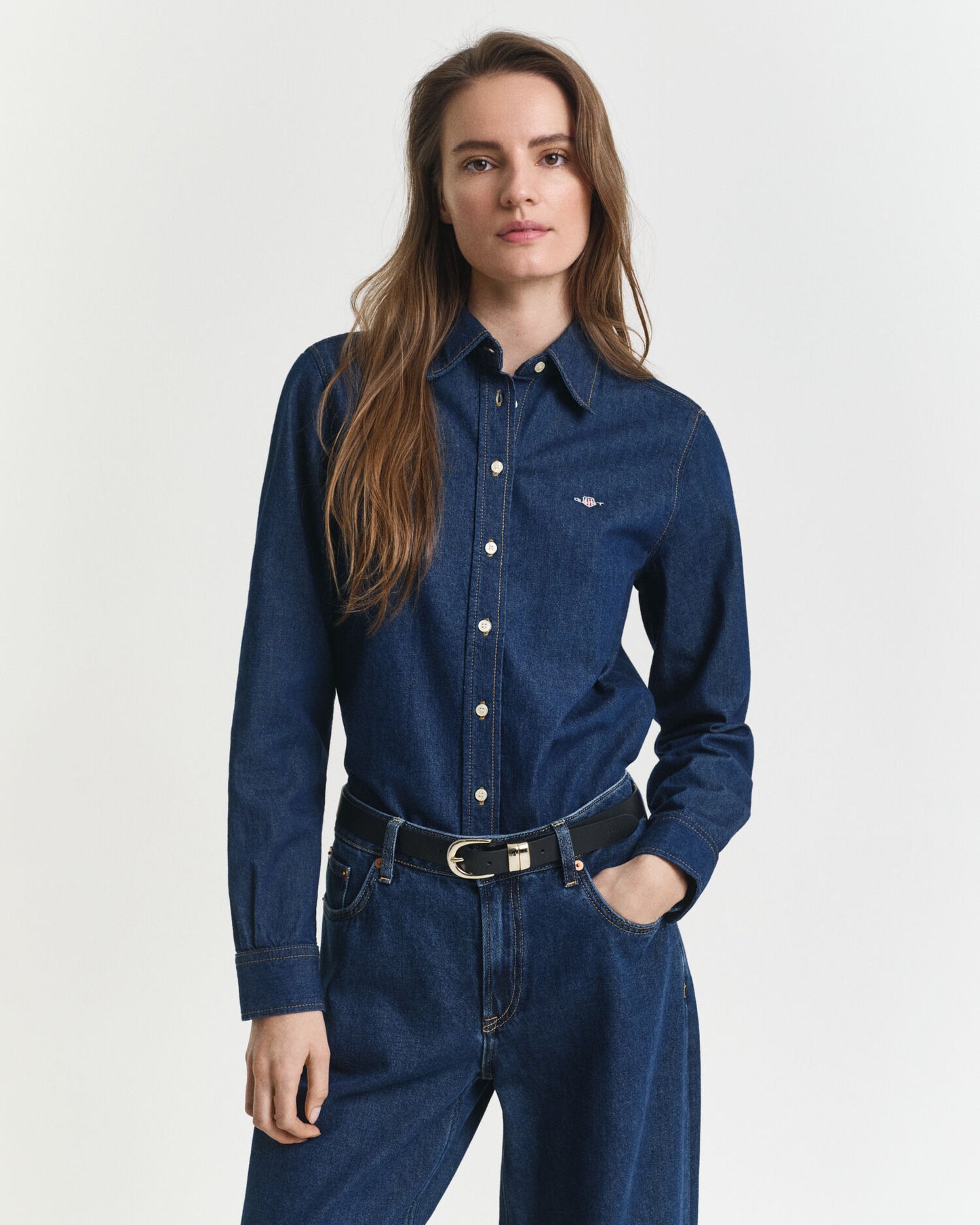 Chemise en jean coupe droite