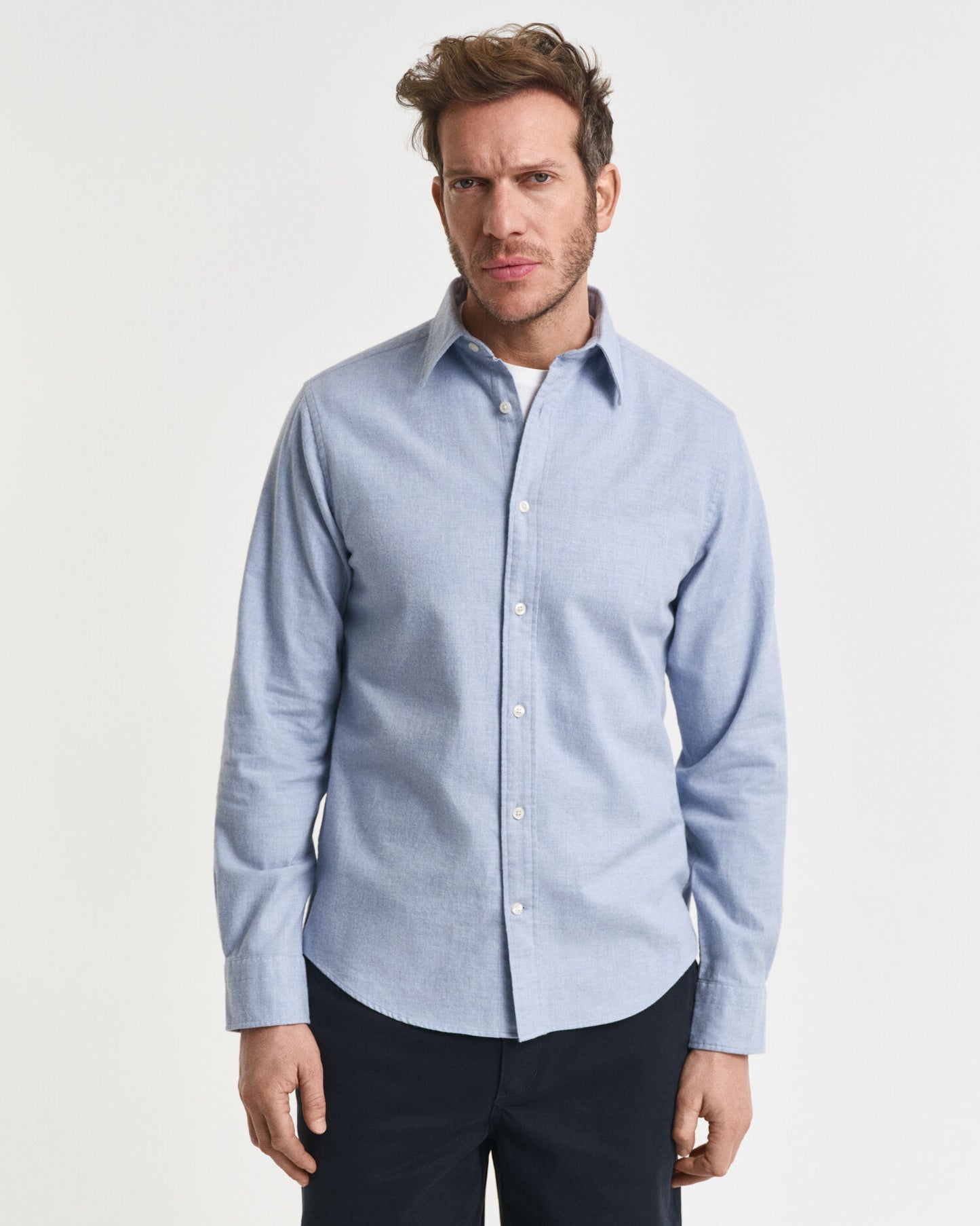 Chemise en flanelle chinée coupe droite