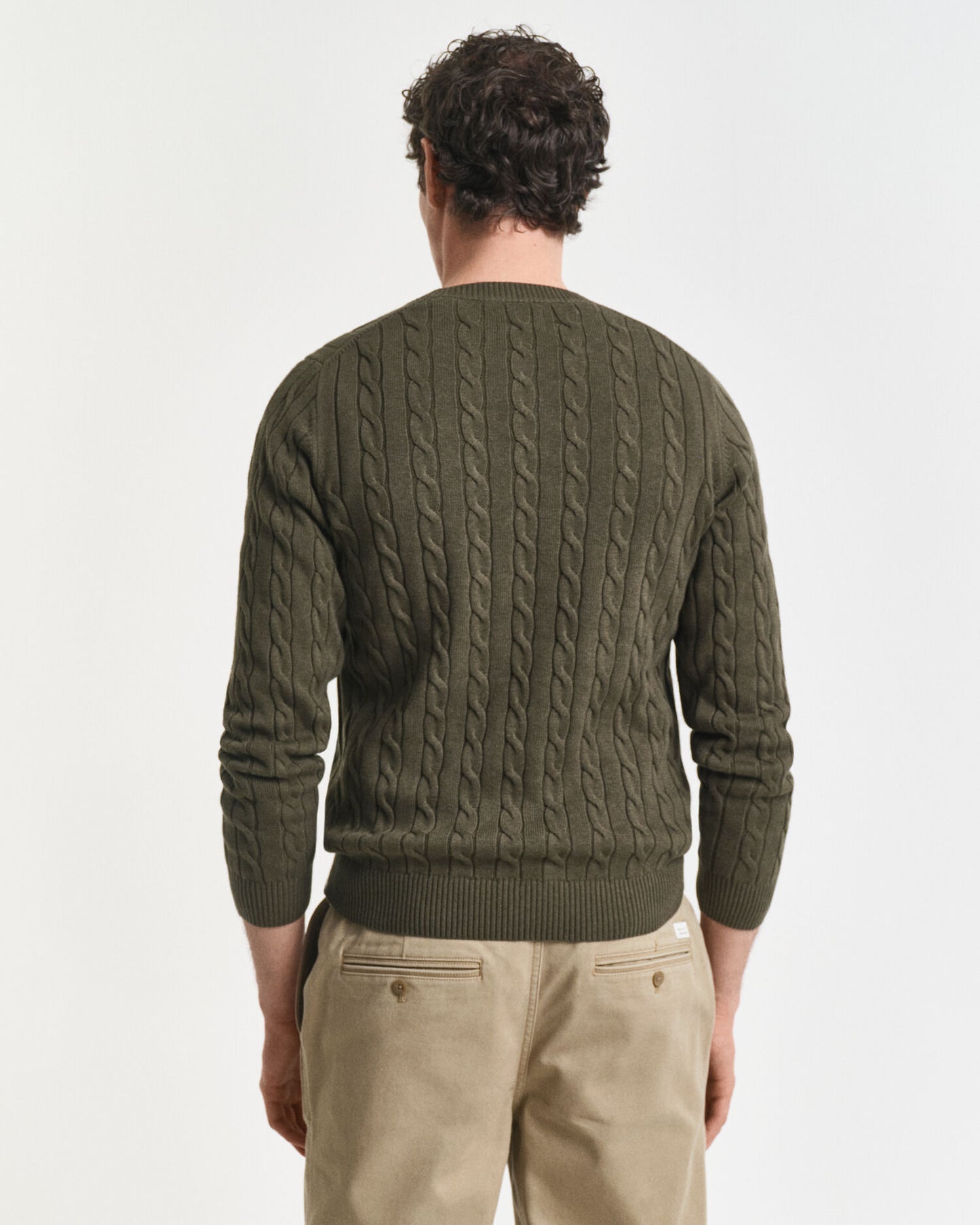Pull ras-du-cou en maille torsadée de coton