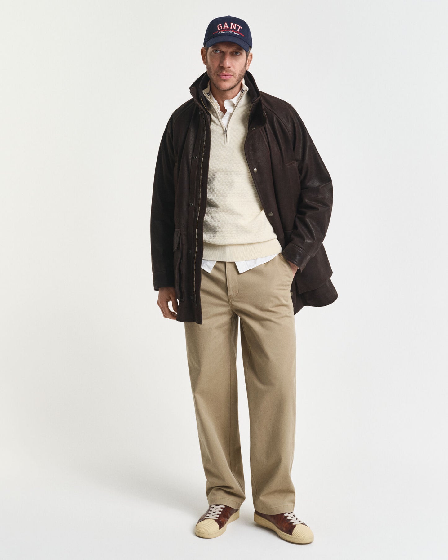 Pull demi-zippé microtexturé