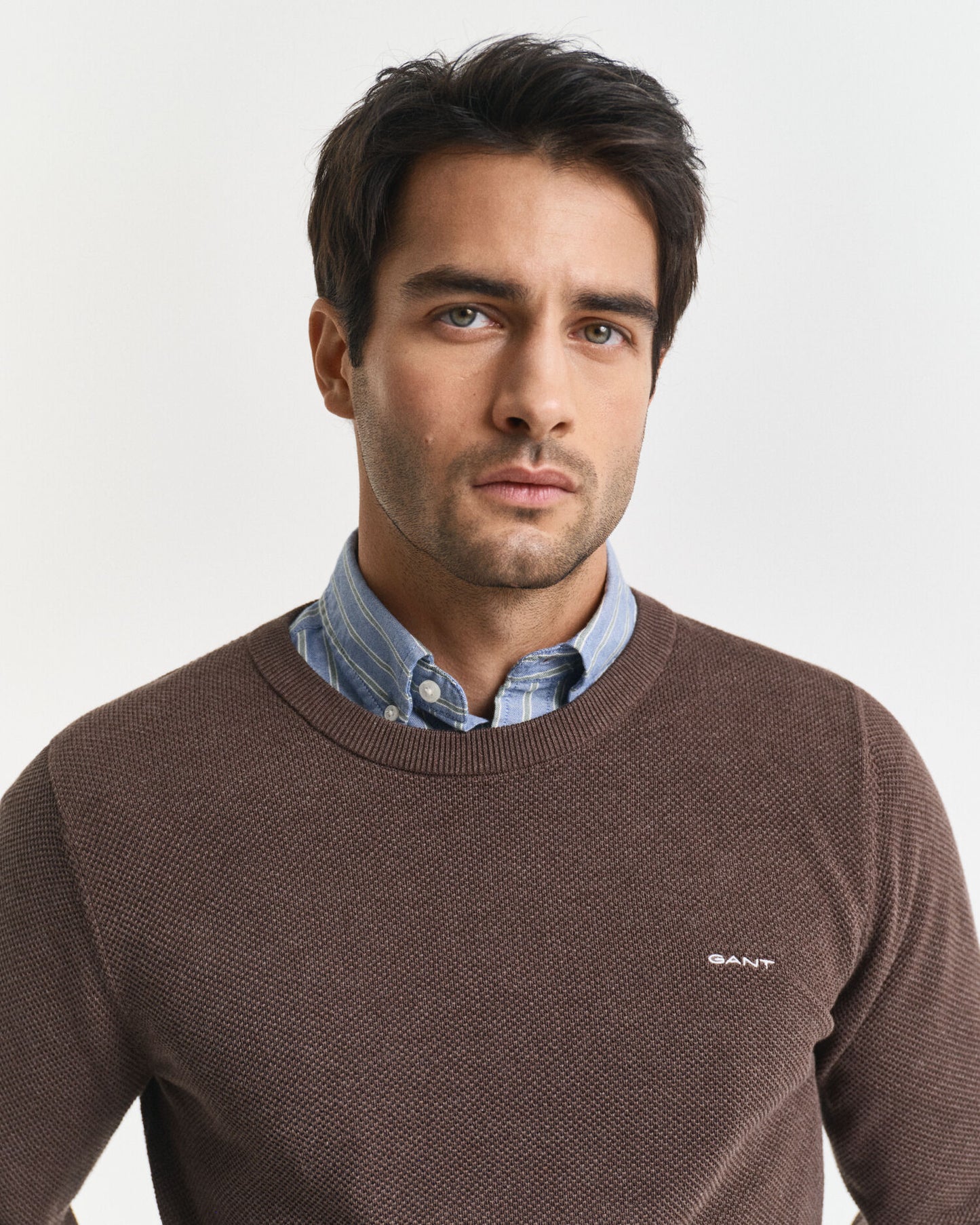 Pull ras du cou en piqué de coton