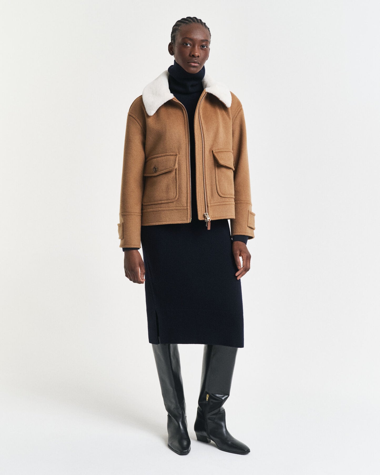 Robe col roulé en maille