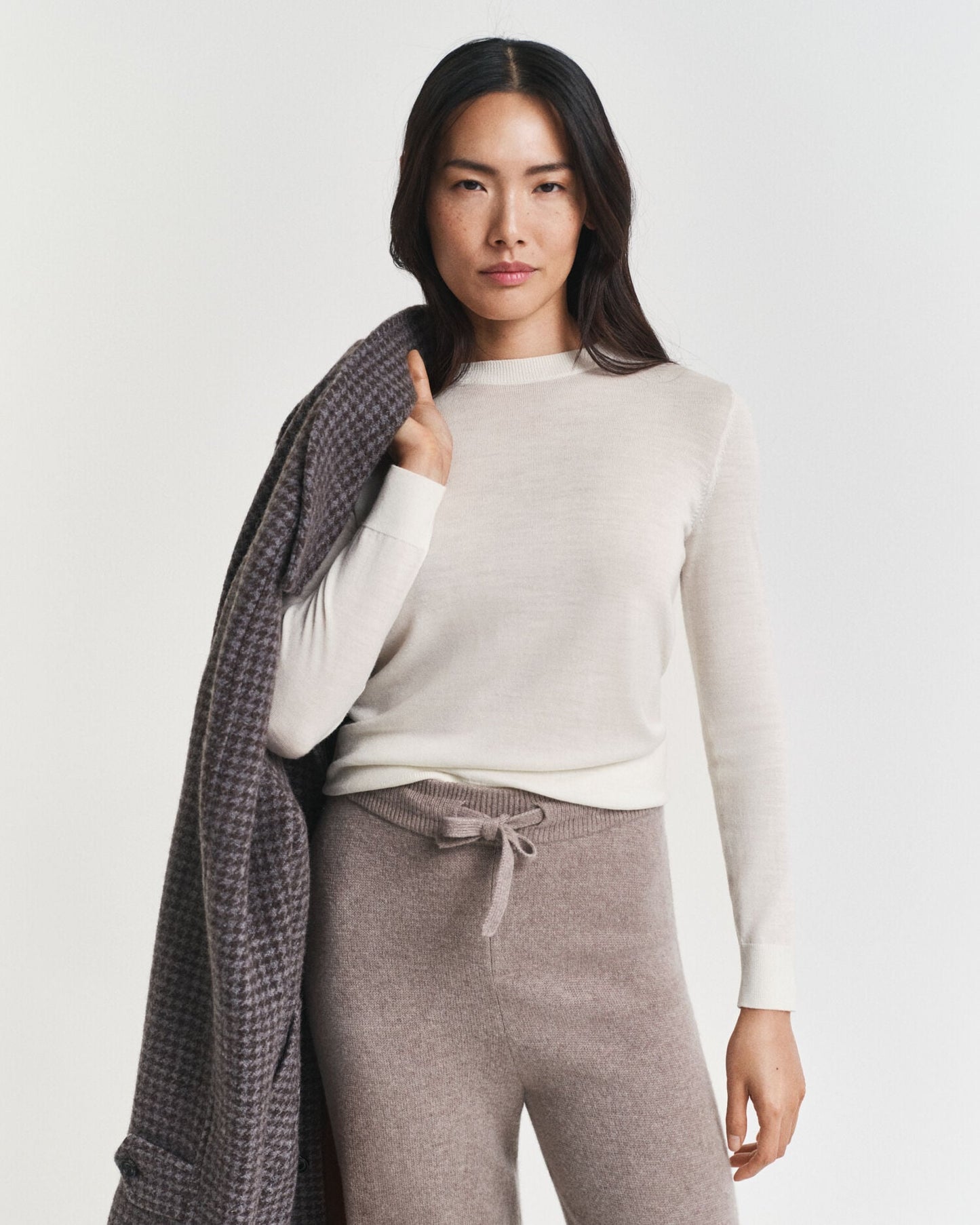 Pullover aus extrafeiner Merinowolle mit Rundhalsausschnitt