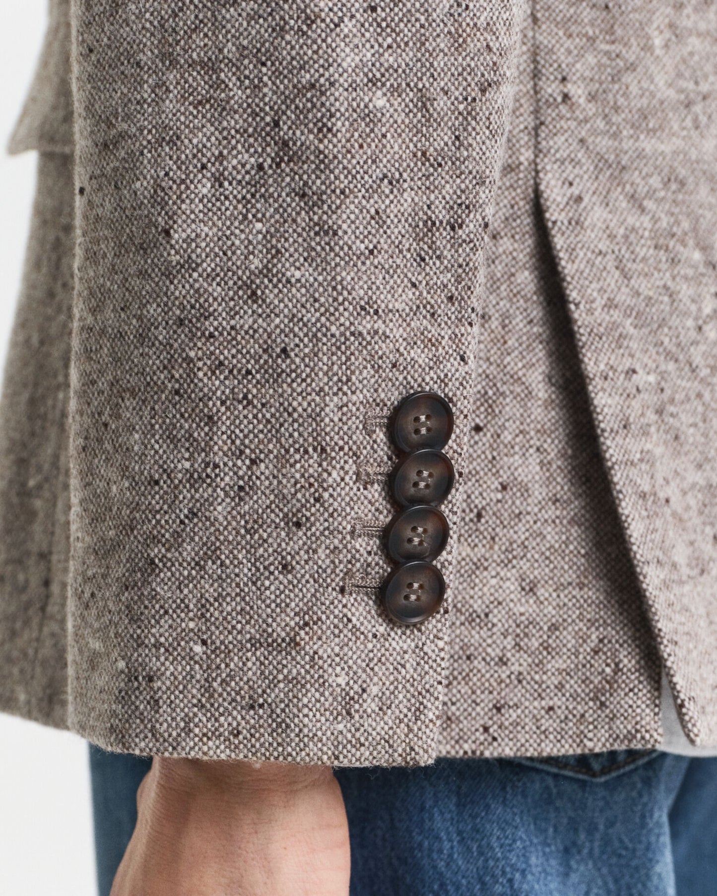 Blazer en laine texturée coupe droite