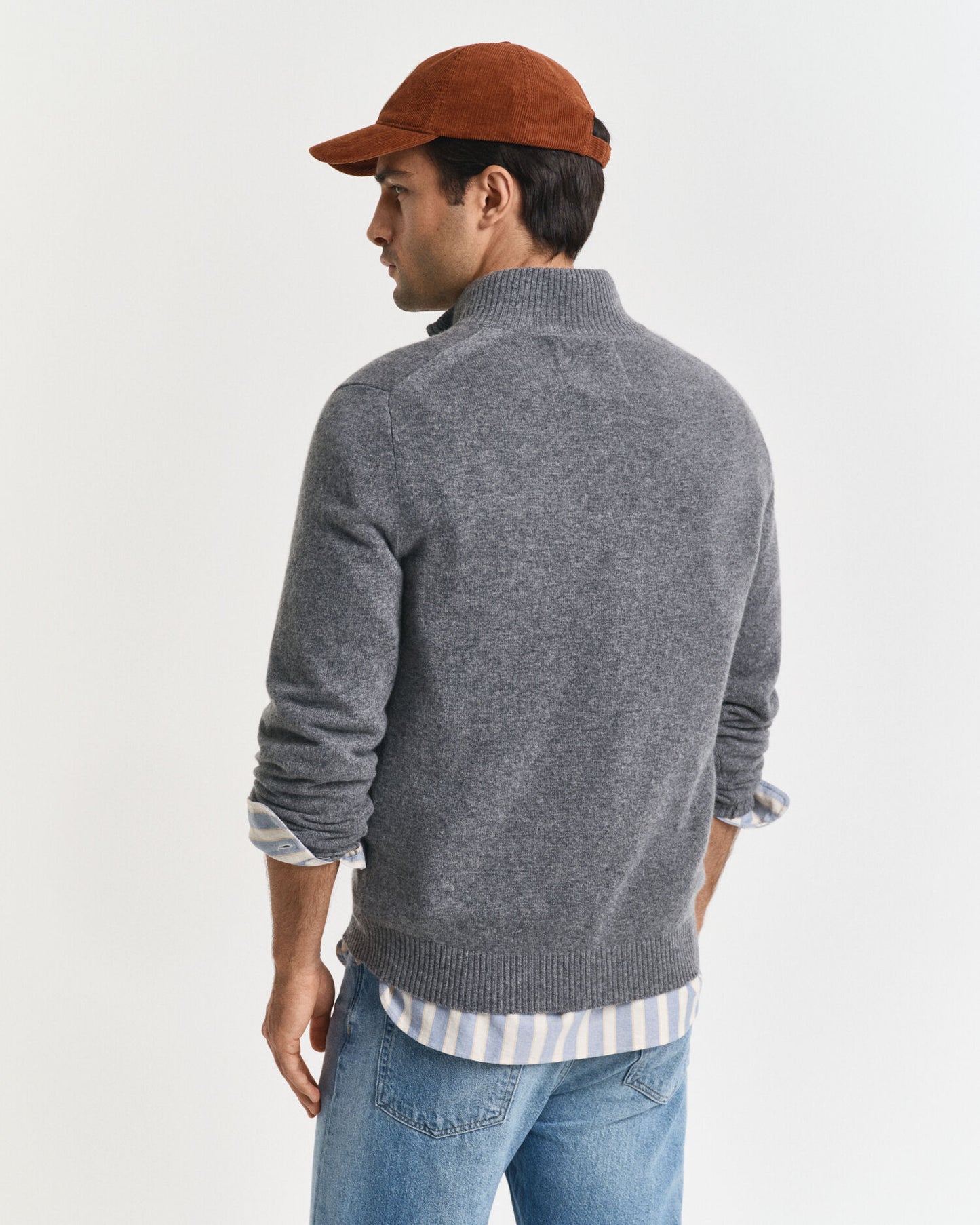 Pull mi-zippé en cachemire