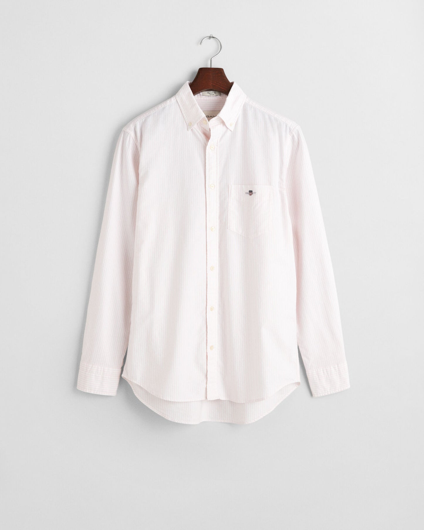Chemise Oxford classique à rayures banquier coupe droite