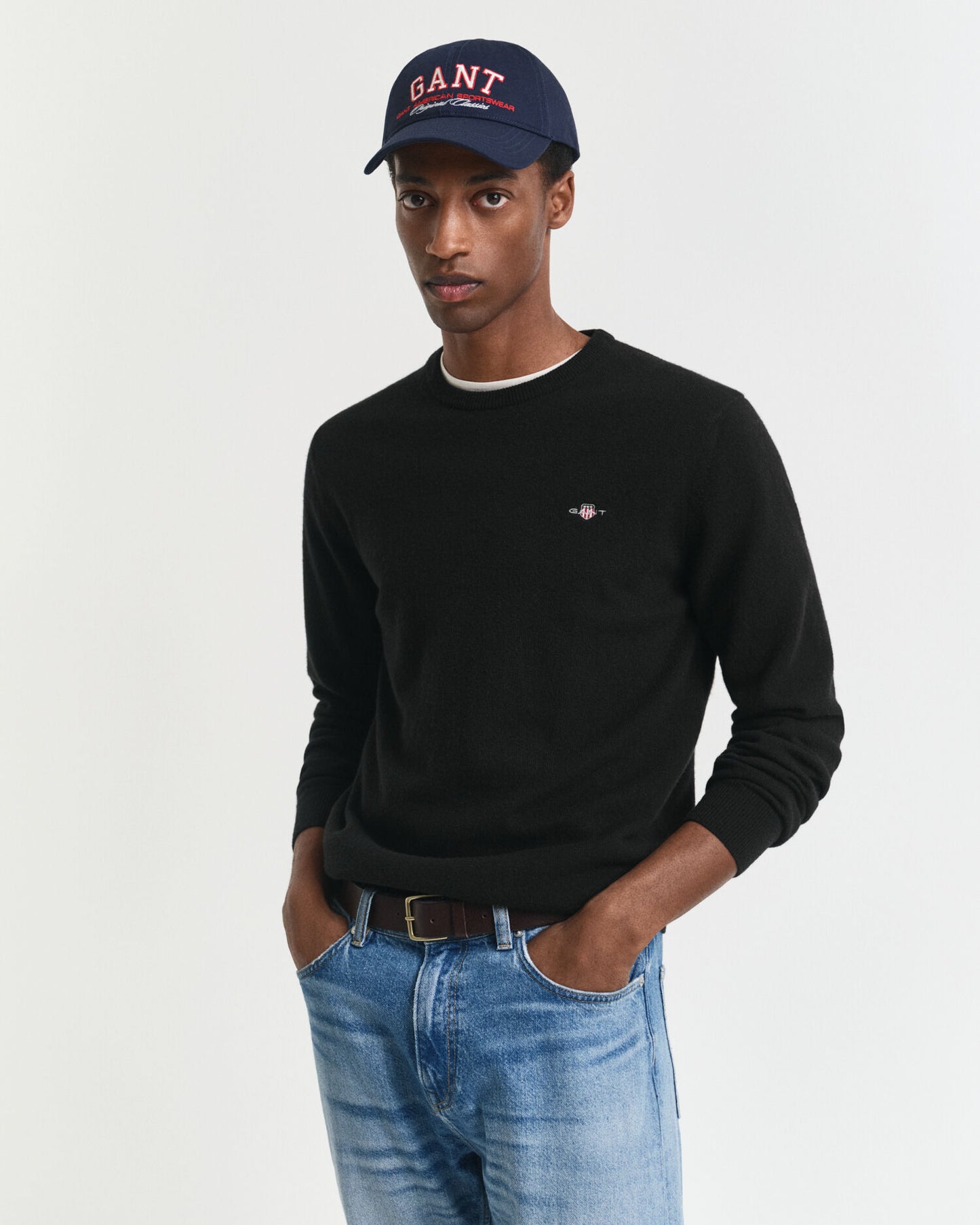Superfeiner Lambswool-Pullover mit Rundhalsausschnitt