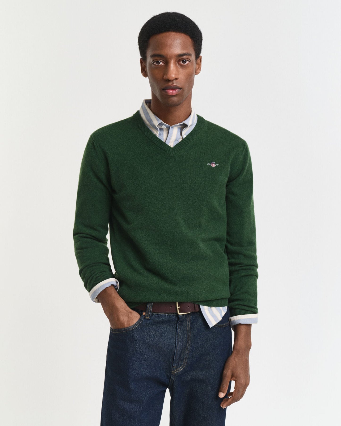 Feinste Lammwolle V-Ausschnitt Pullover