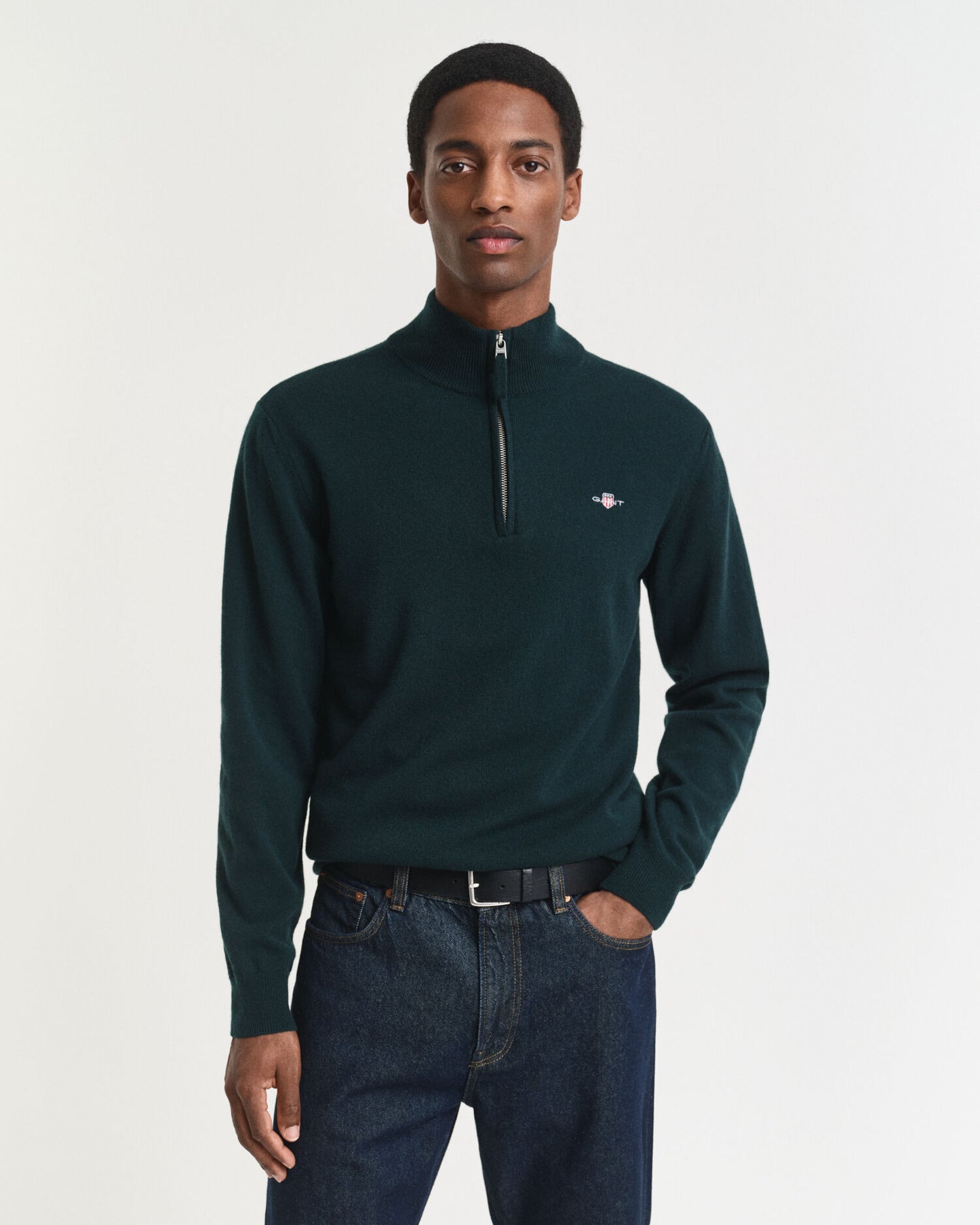 Superfeiner Lammwoll-Half-Zip-Pullover