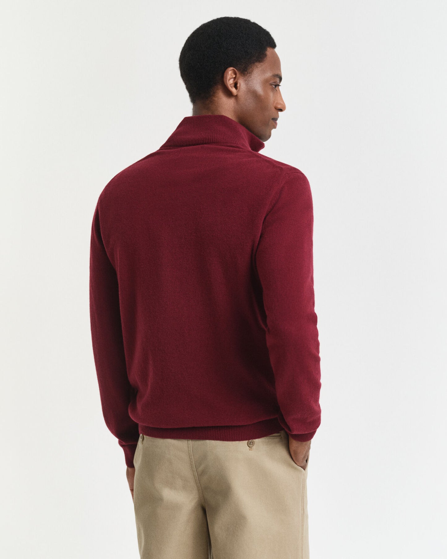Pull demi-zip en lambswool superfine