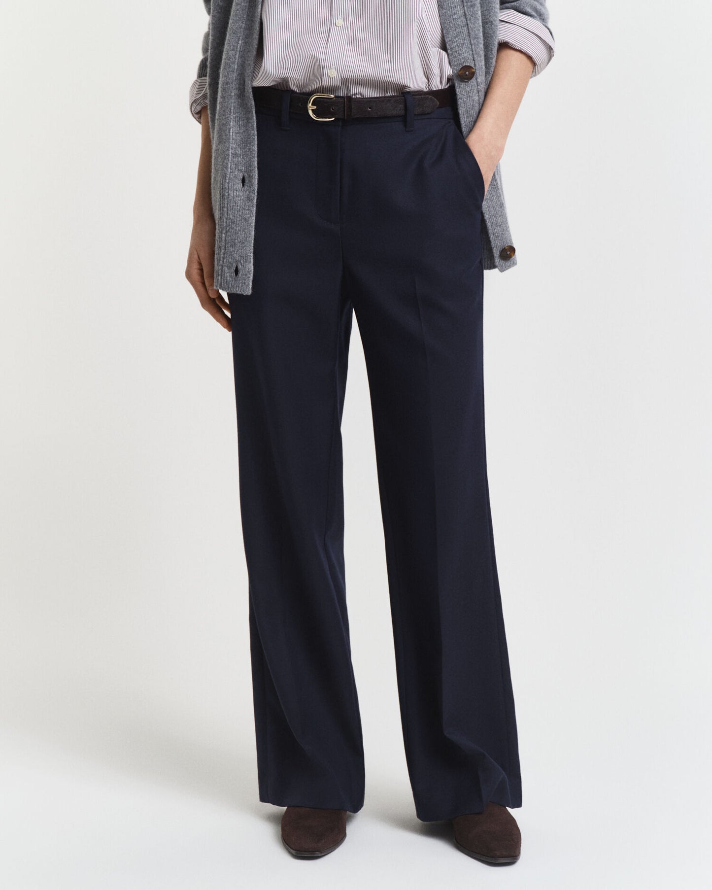 Pantalon ajusté en mélange de laine
