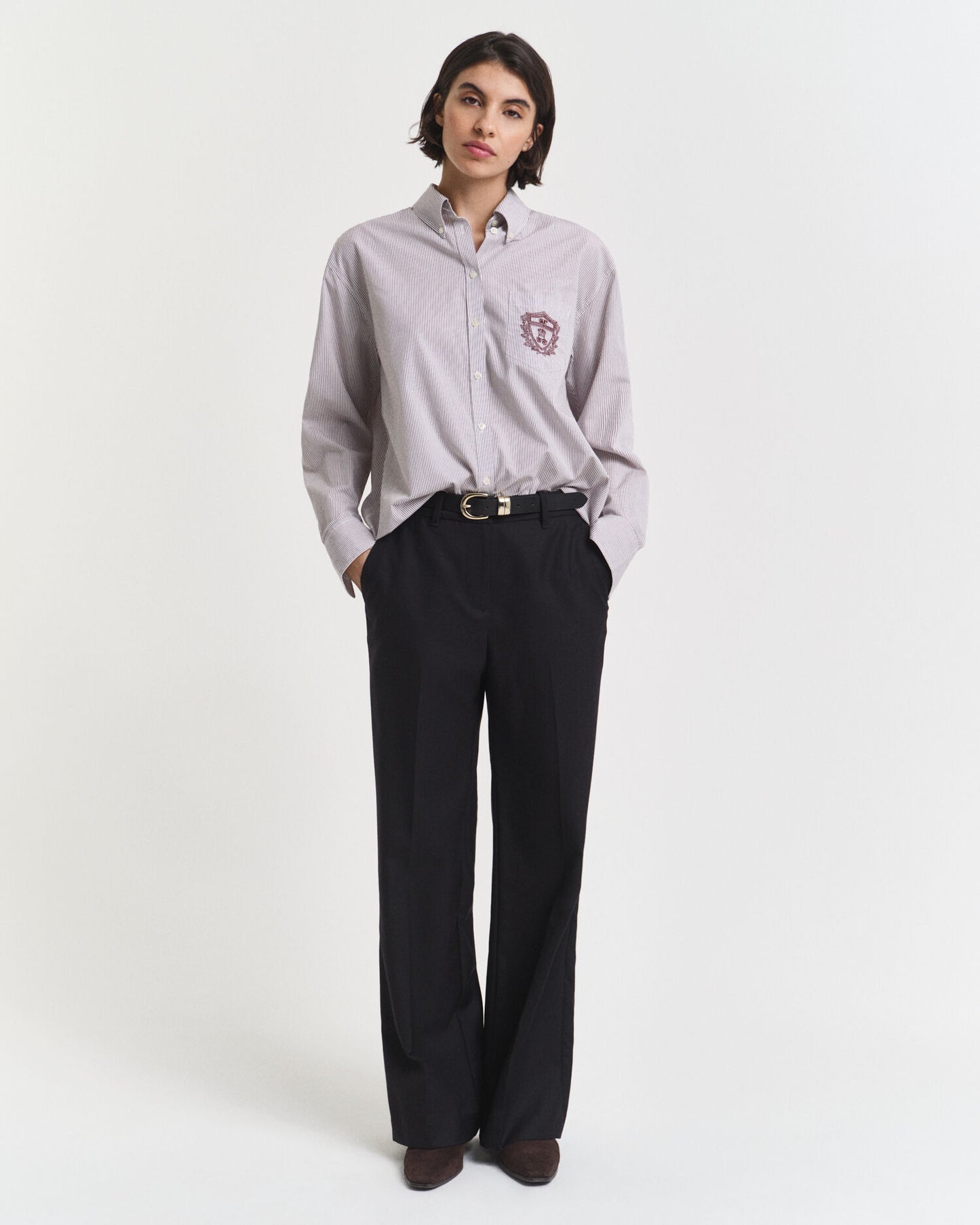 Pantalon ajusté en mélange de laine