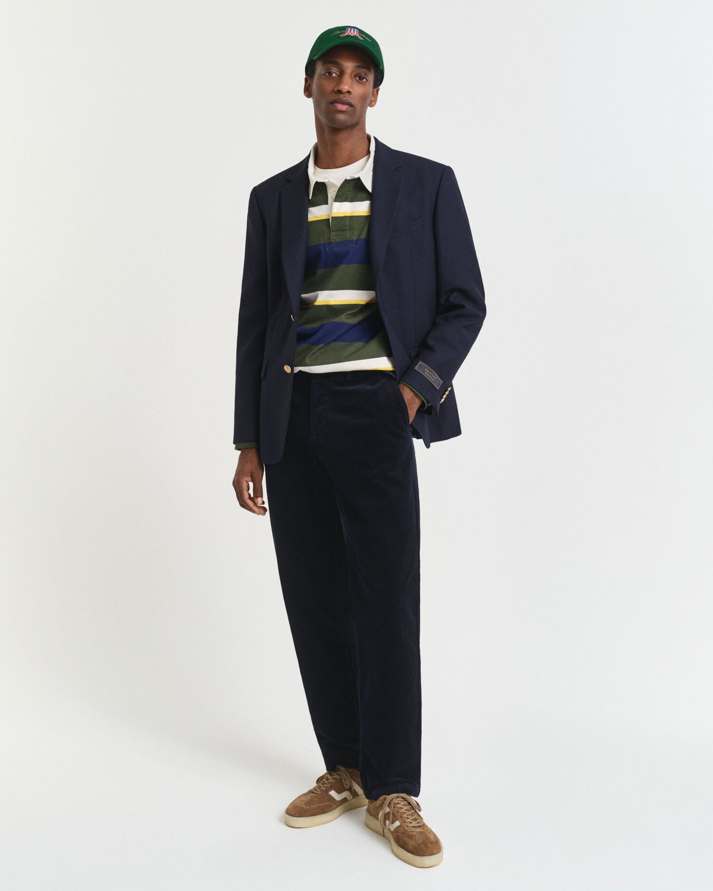 Pantalon chino en velours côtelé coupe droite