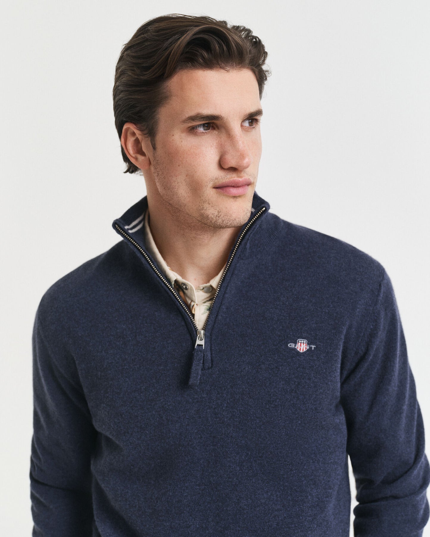 Superfeiner Lammwoll-Half-Zip-Pullover
