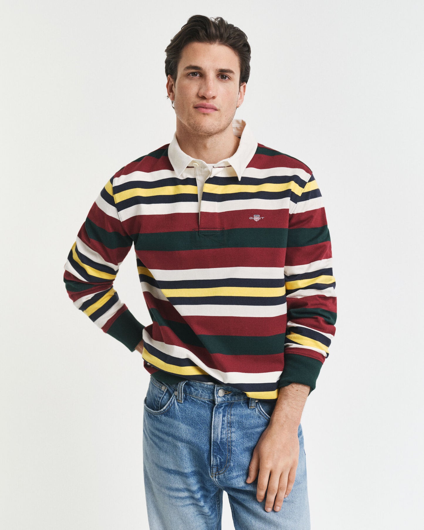 Gestreiftes schweres Rugby-Shirt