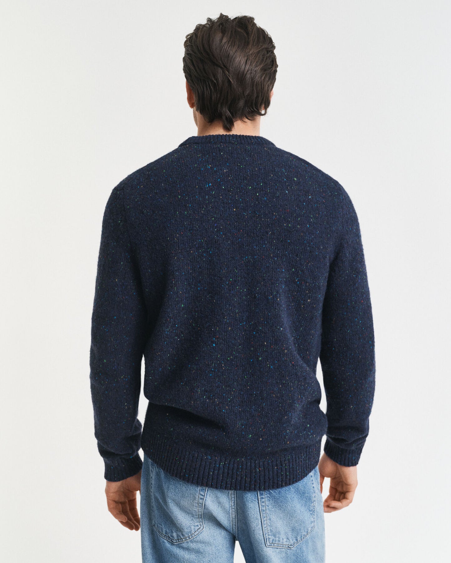 Pull ras-du-cou en laine mélangée à effet flammé
