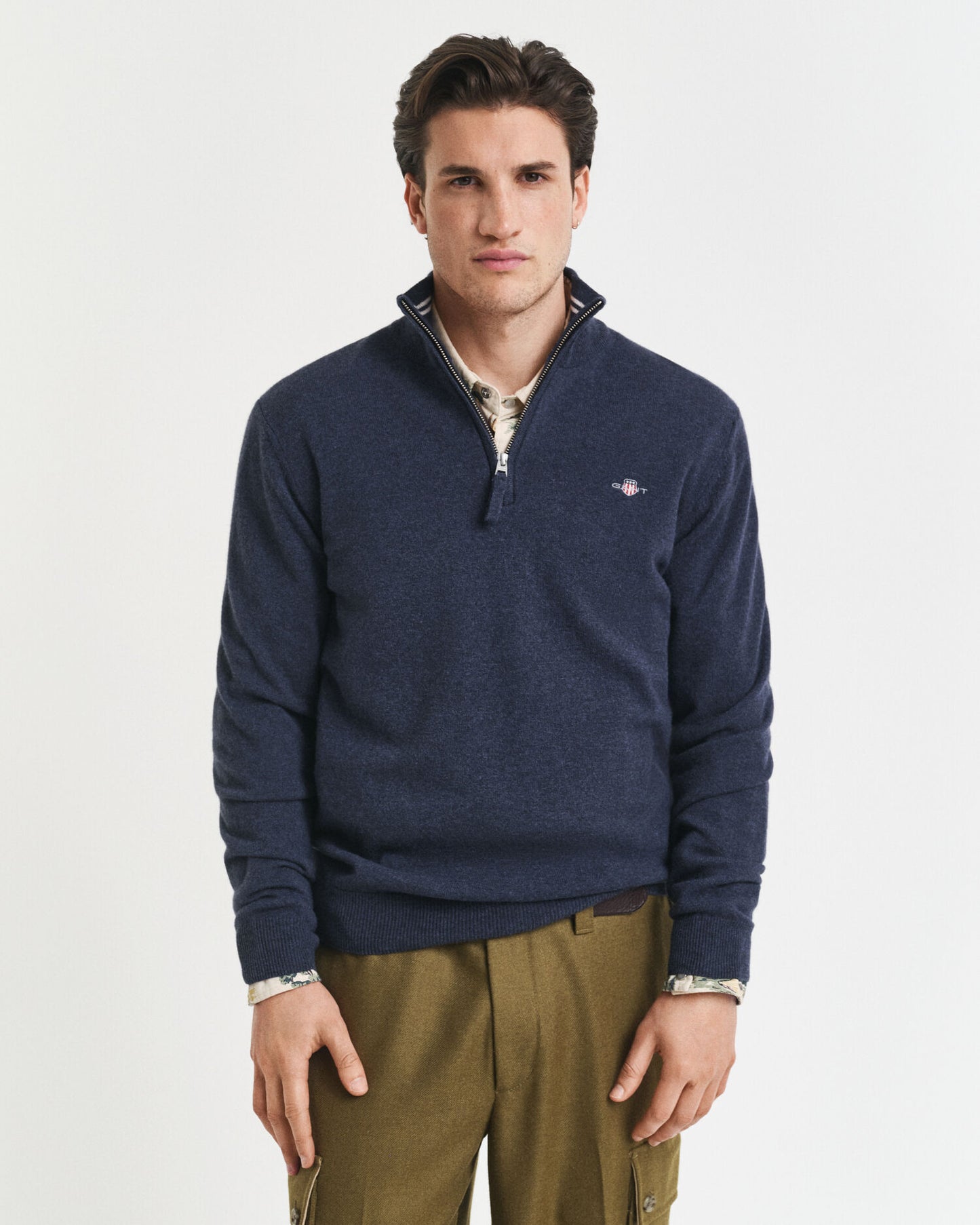 Superfeiner Lammwoll-Half-Zip-Pullover