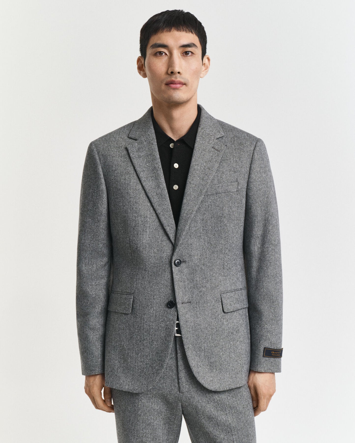 Veste de costume en flanelle à chevrons coupe slim