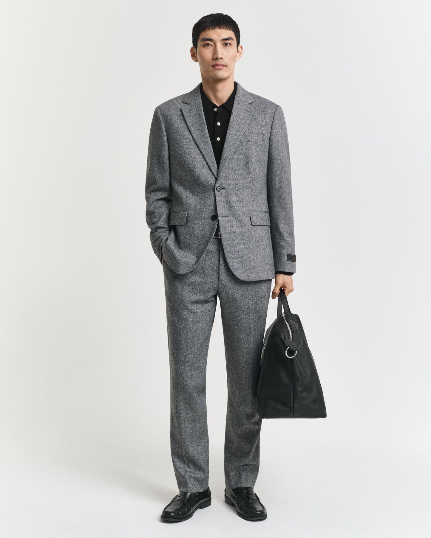 Veste de costume en flanelle à chevrons coupe slim