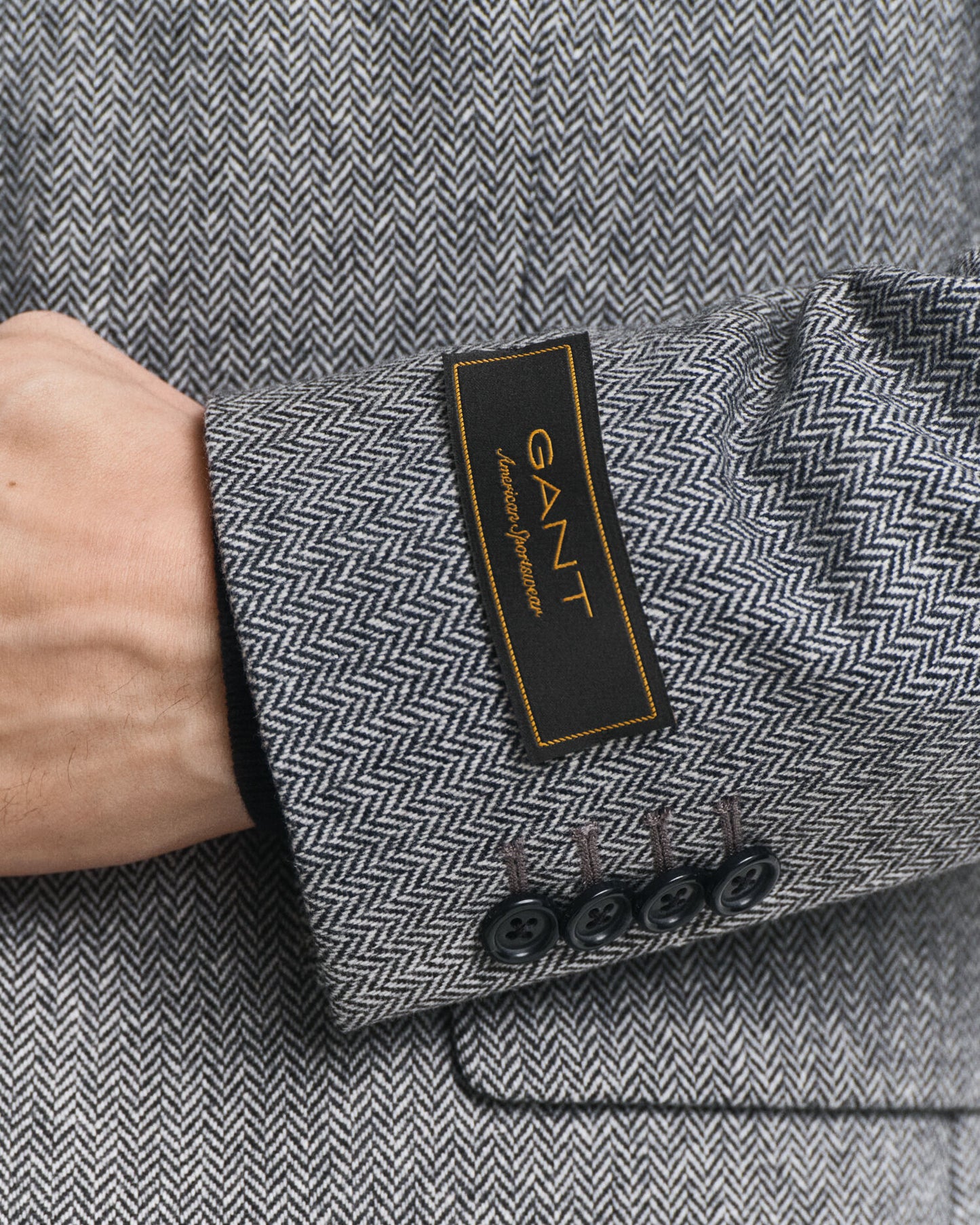 Veste de costume en flanelle à chevrons coupe slim
