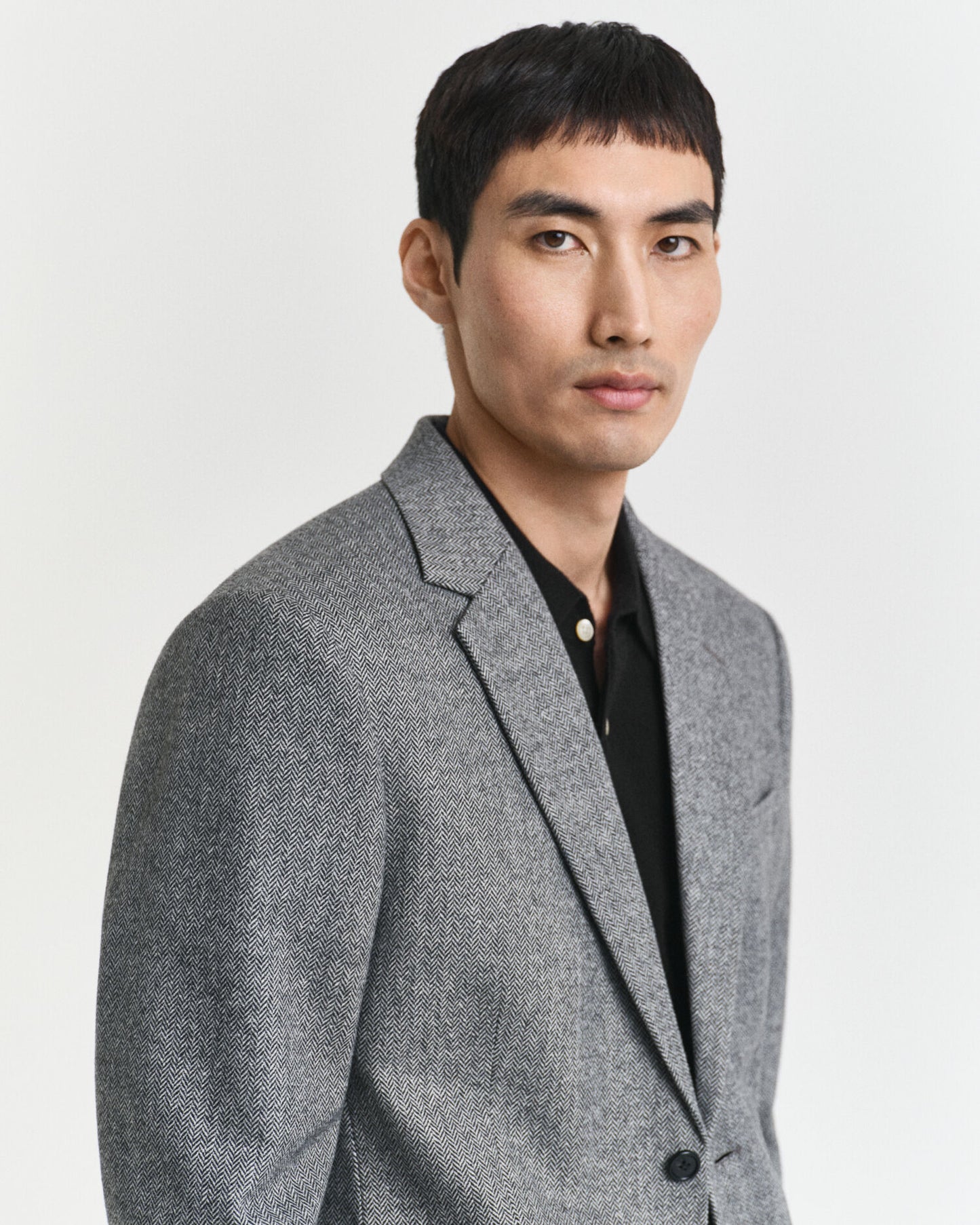 Veste de costume en flanelle à chevrons coupe slim