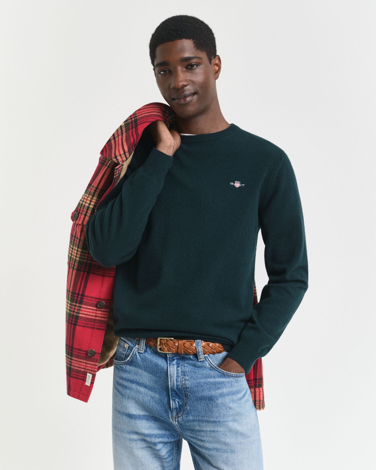 Pullover aus extrafeiner Lammwolle mit Rundhalsausschnitt