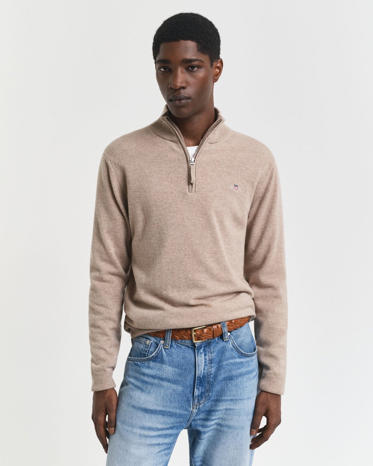 Feinste Lammwolle Half-Zip Pullover