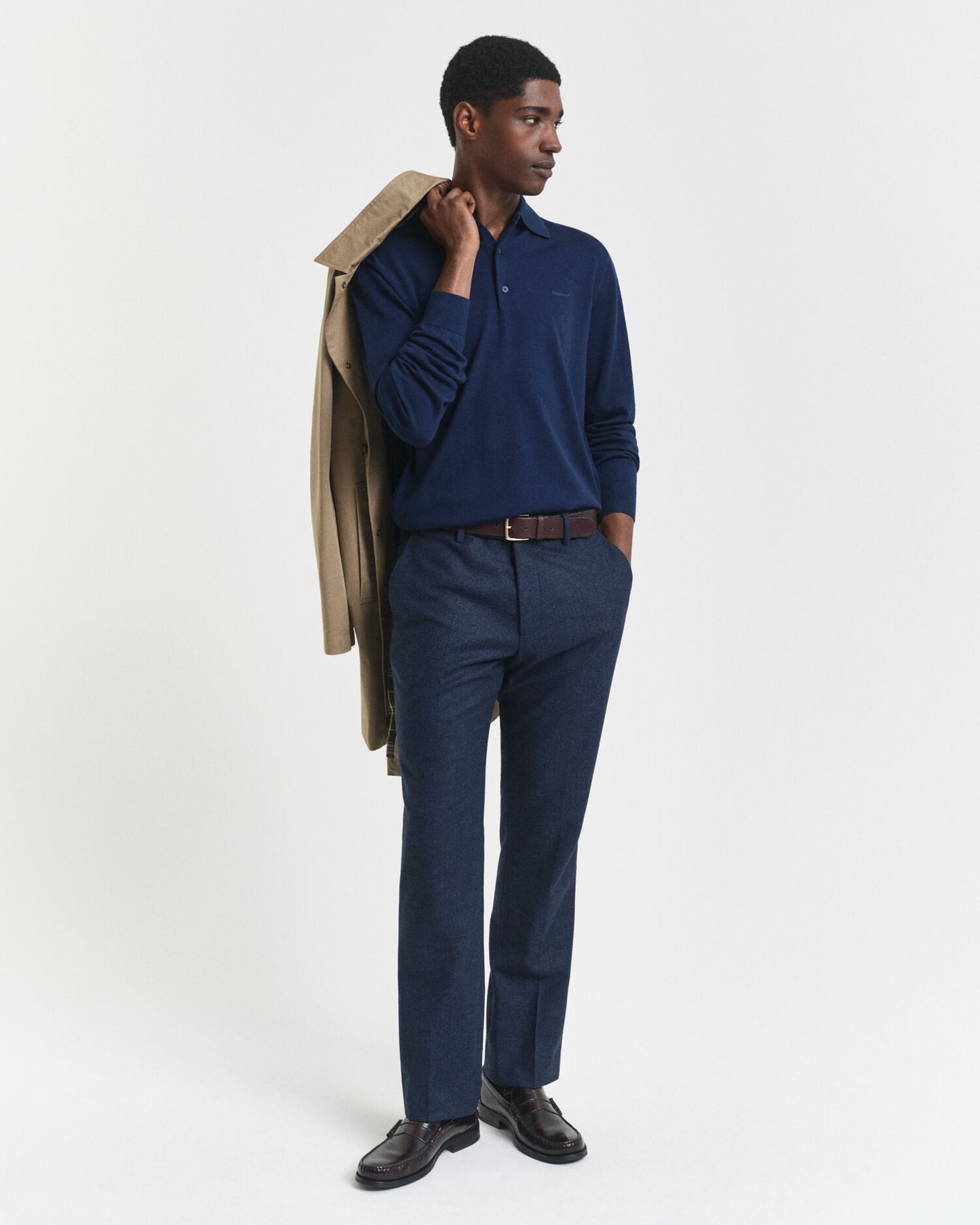 Pull polo en laine mérinos extrafine