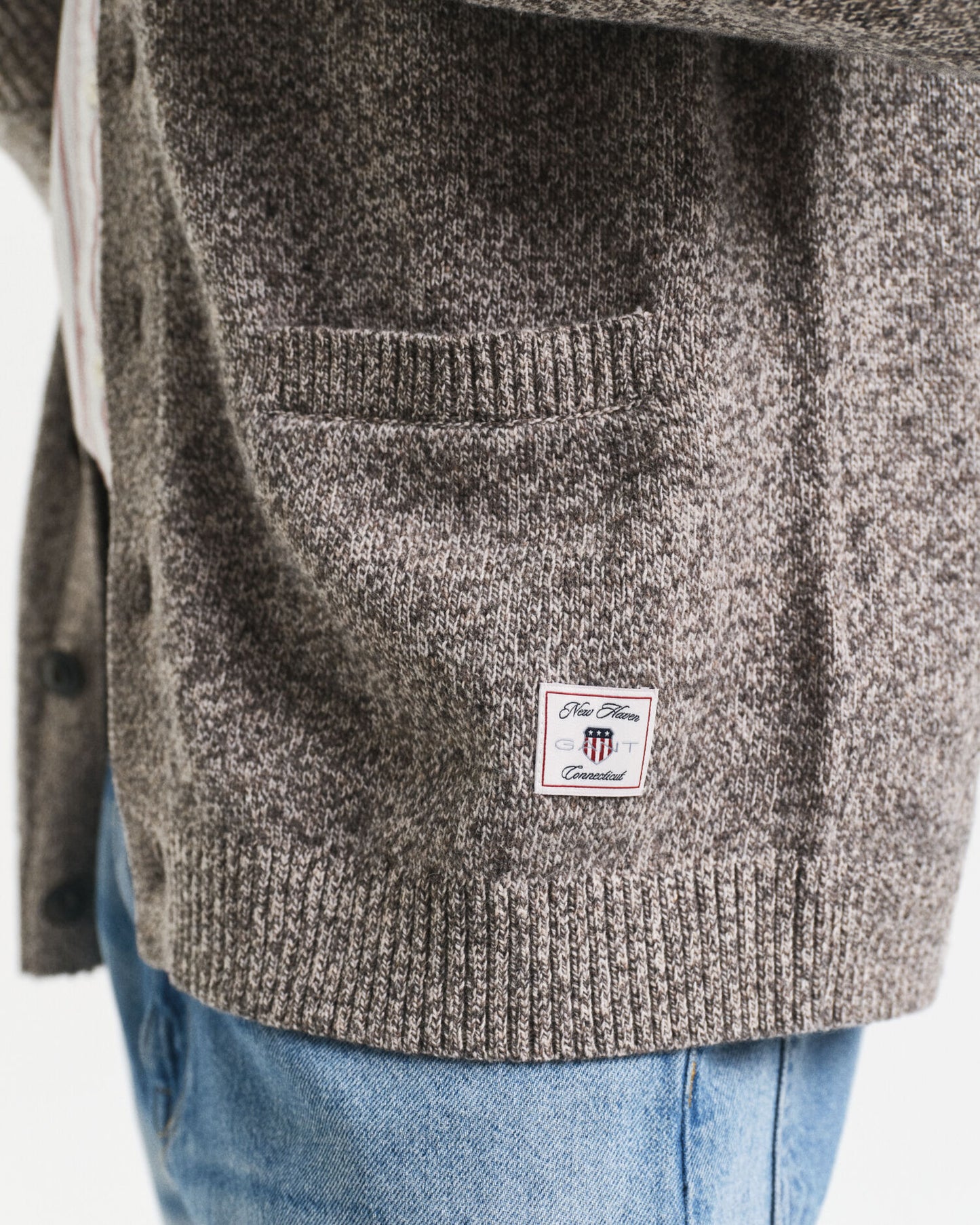 Mouliné-Cardigan aus Wollmix
