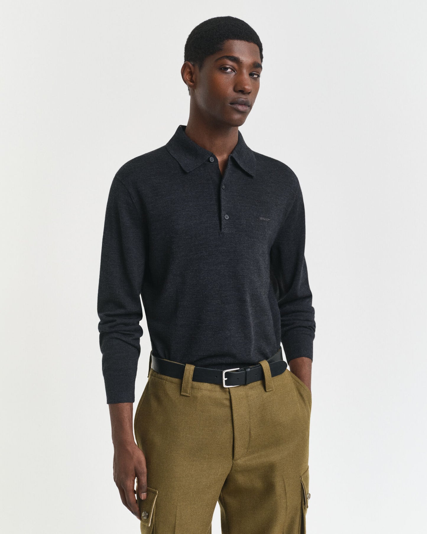 Pull polo en laine mérinos extrafine