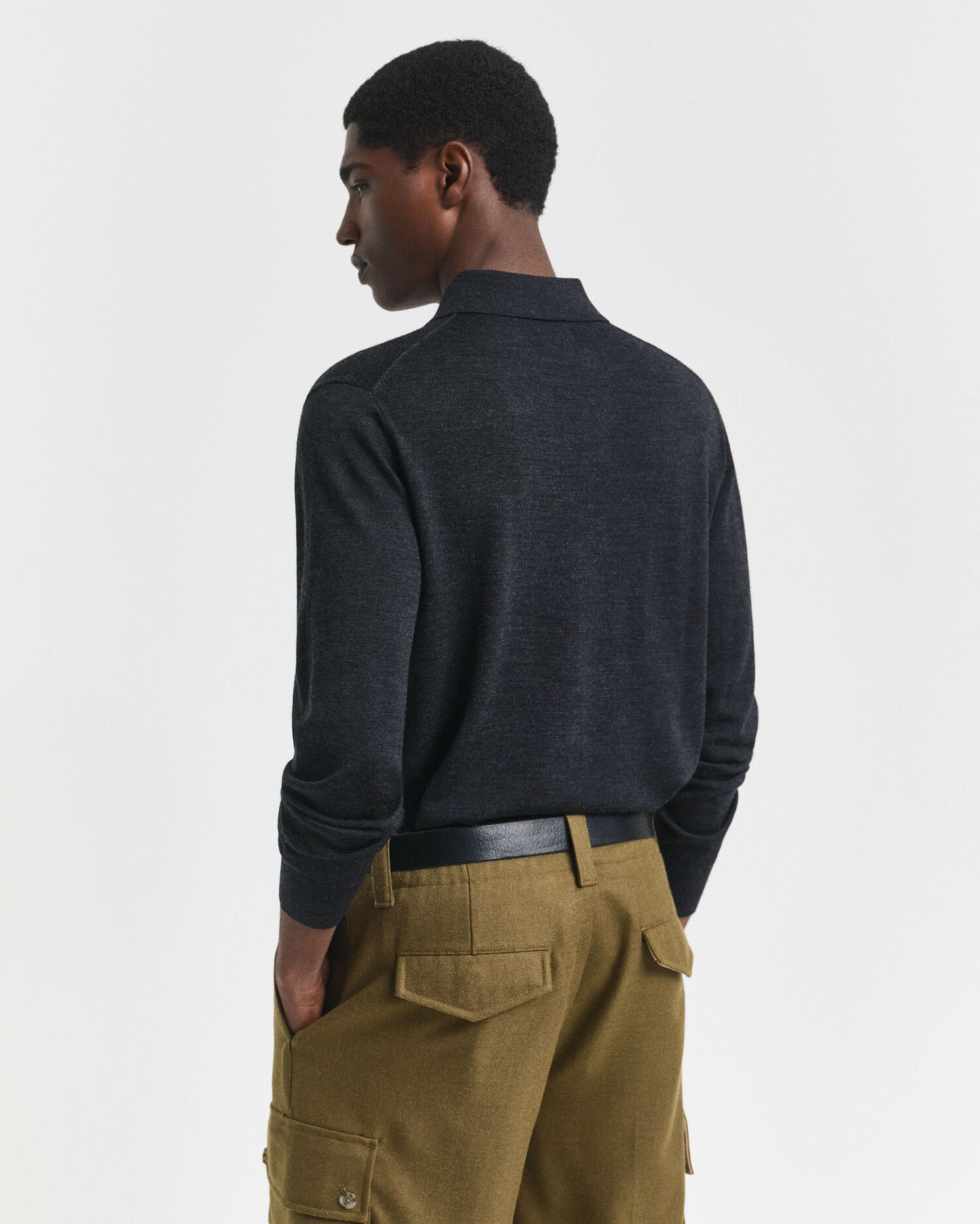 Pull polo en laine mérinos extra fine