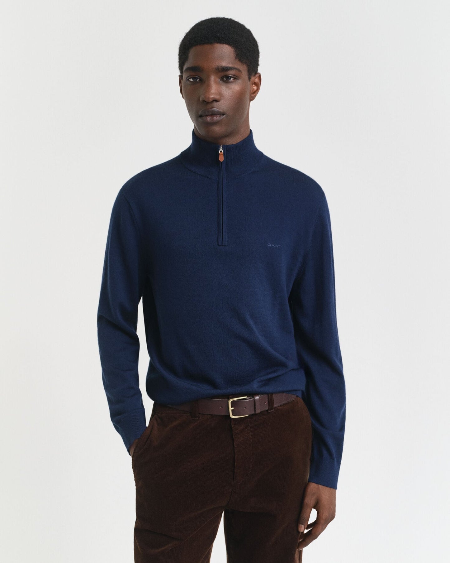Pull demi-zip en laine mérinos extra-fine