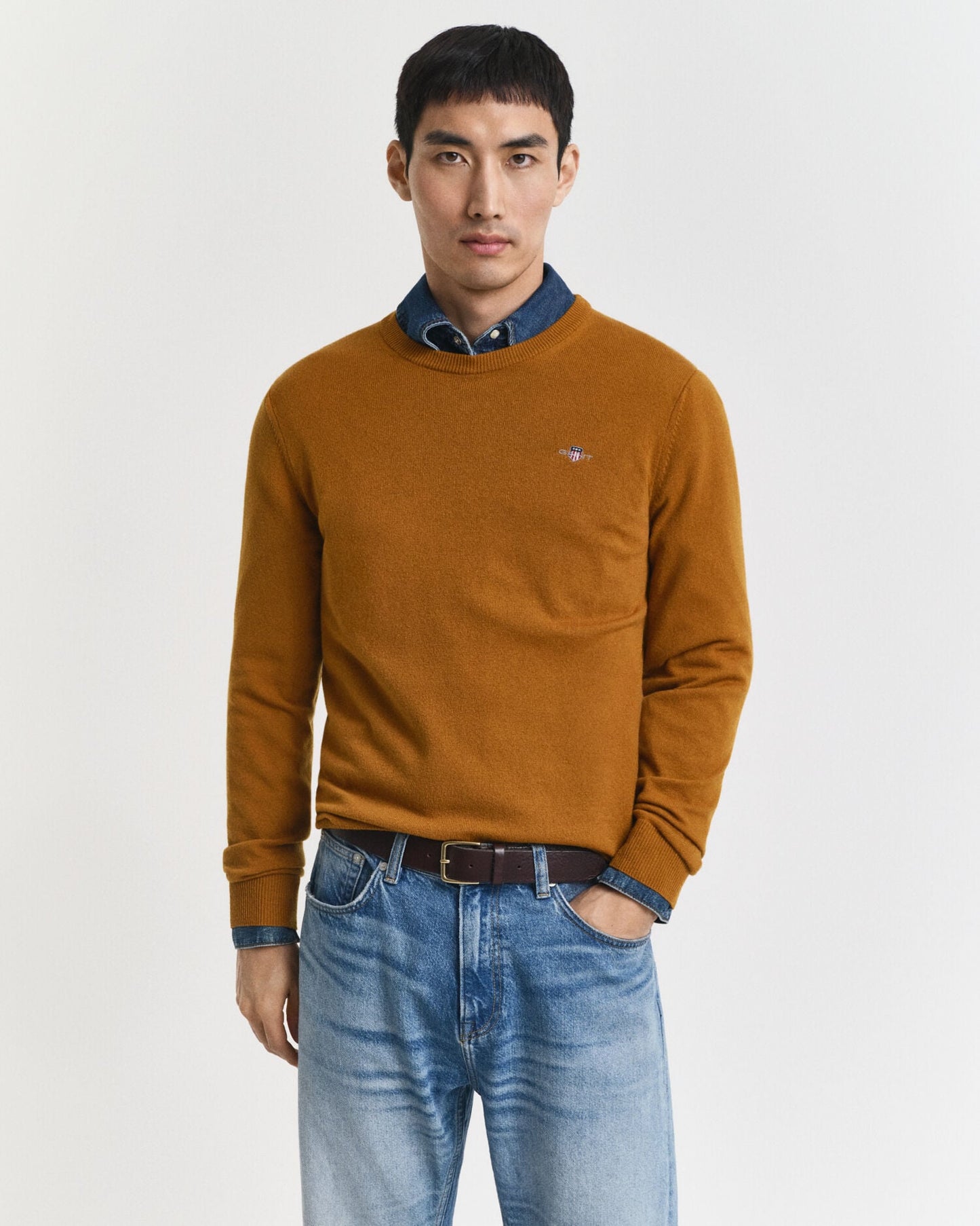 Superfeiner Lambswool-Pullover mit Rundhalsausschnitt