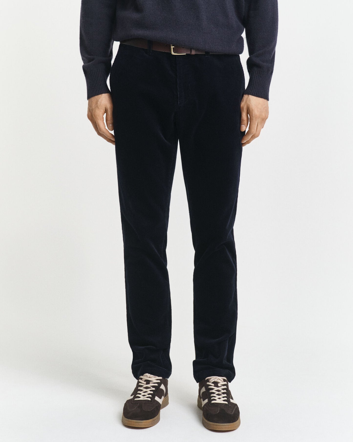 Pantalon Chino en Velours Côtelé Coupe Ajustée