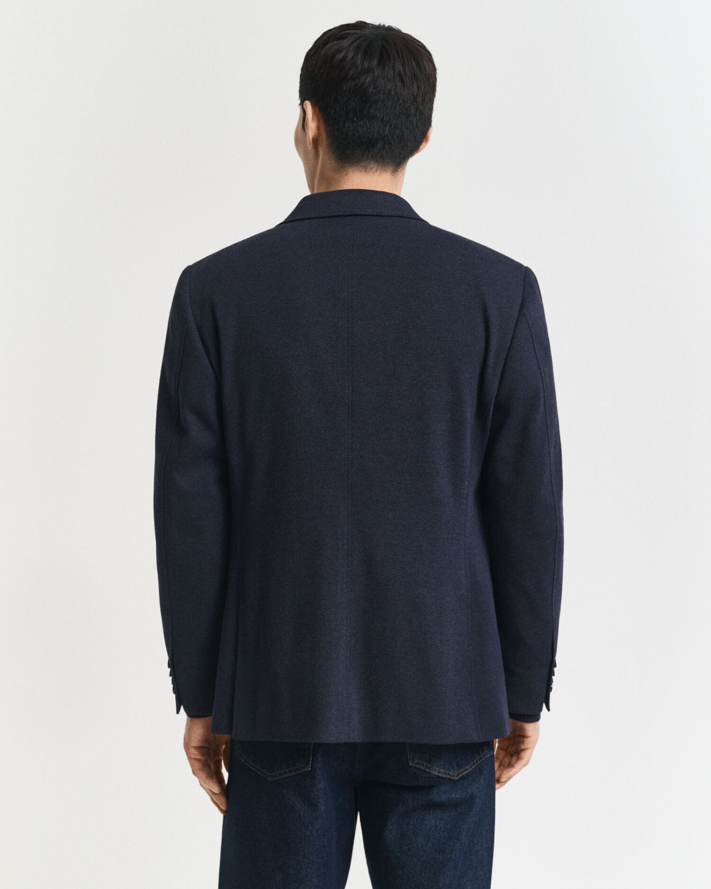 Slim Fit Zweifarbiger Jersey-Piqué-Blazer