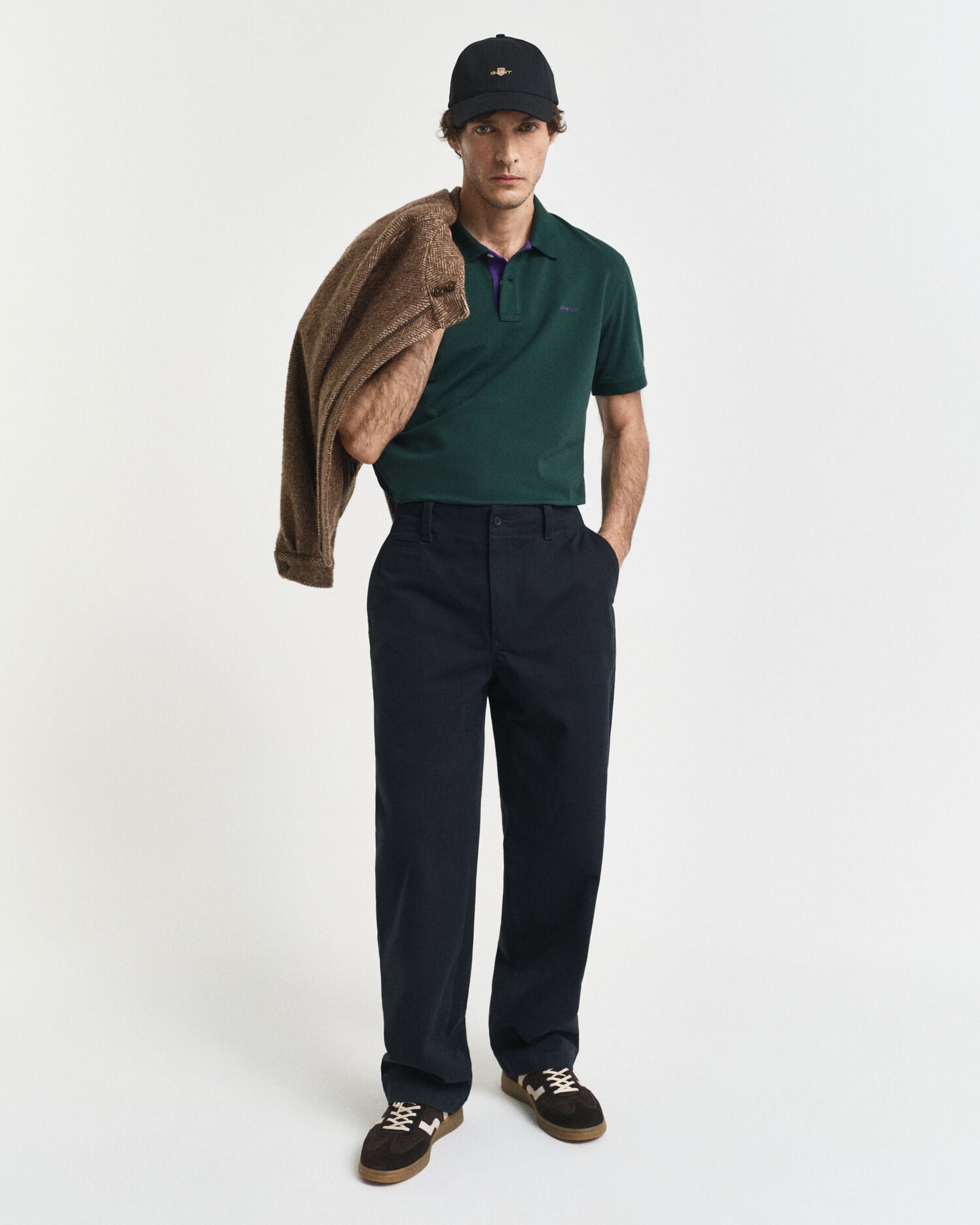 Polo en piqué contrasté