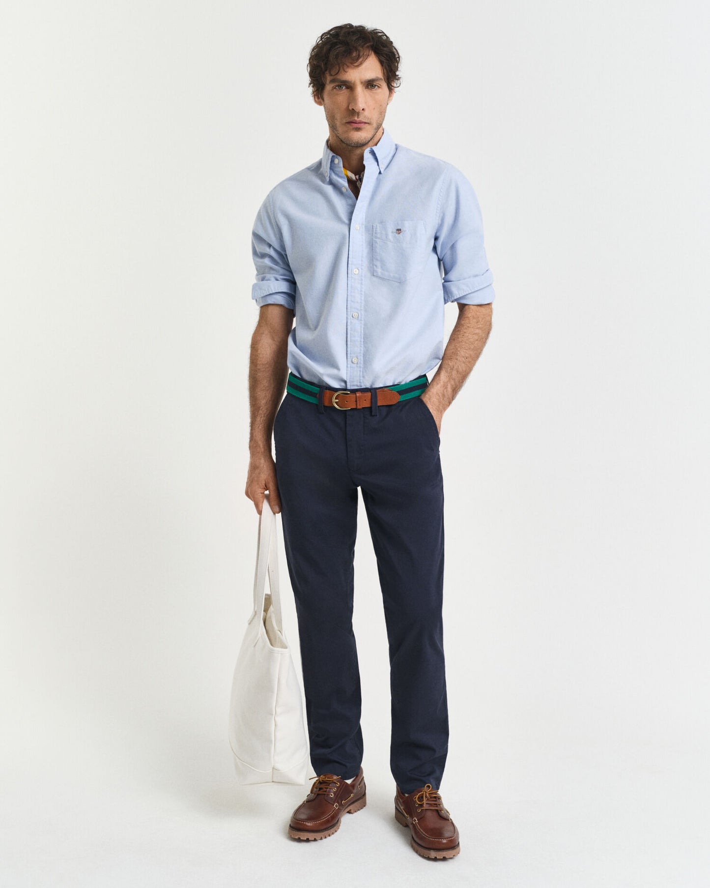 Pantalon Chino Ajusté en Twill