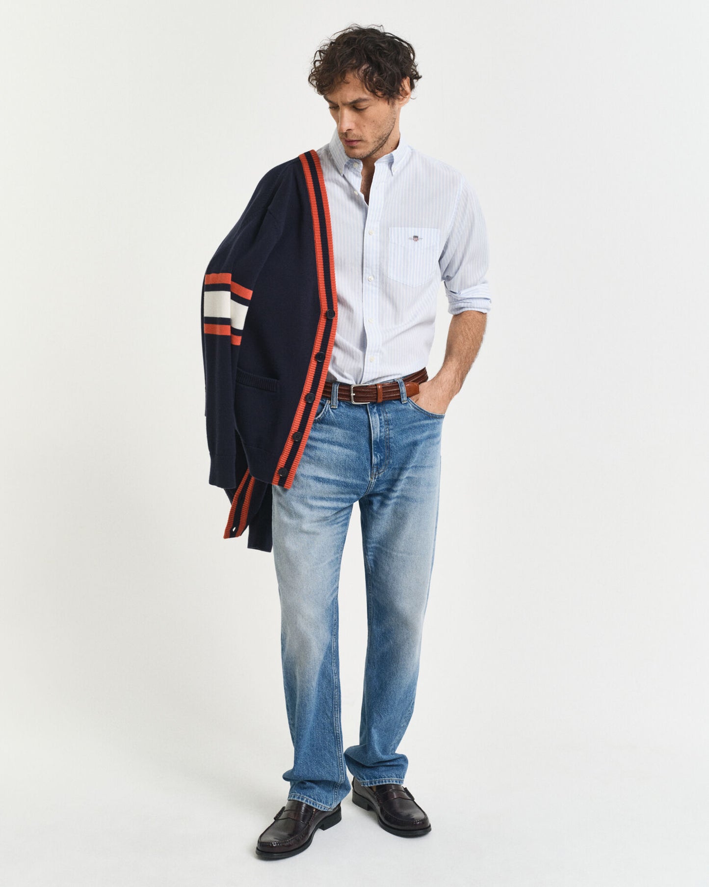 Chemise popeline rayée coupe droite
