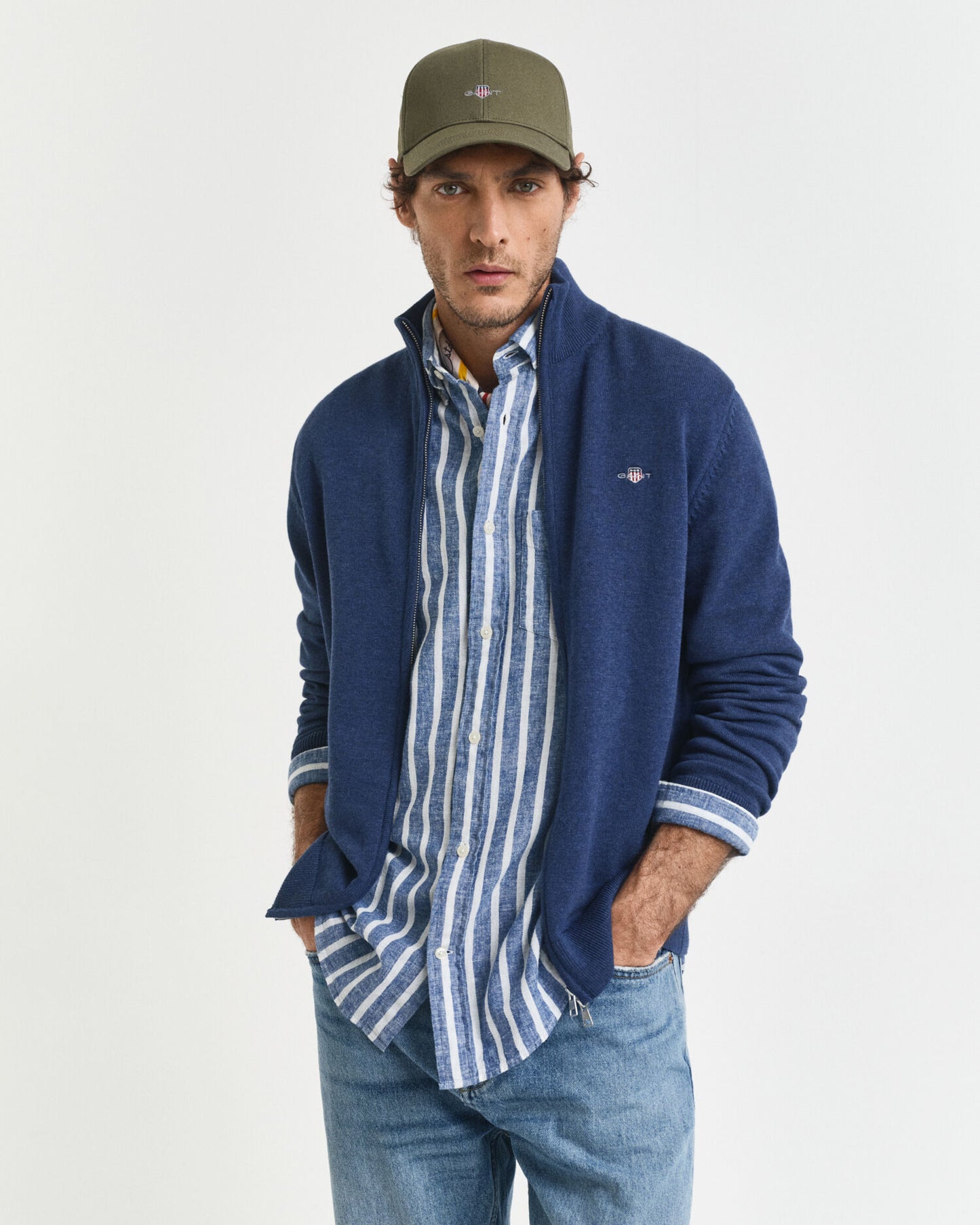 Gilet zippé en coton décontracté